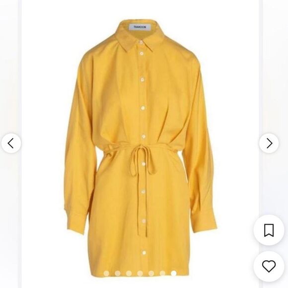 Thakoon Dresses & Skirts - Thakoon Yellow Shirt mini dress Long sleeve NWT Size 8
